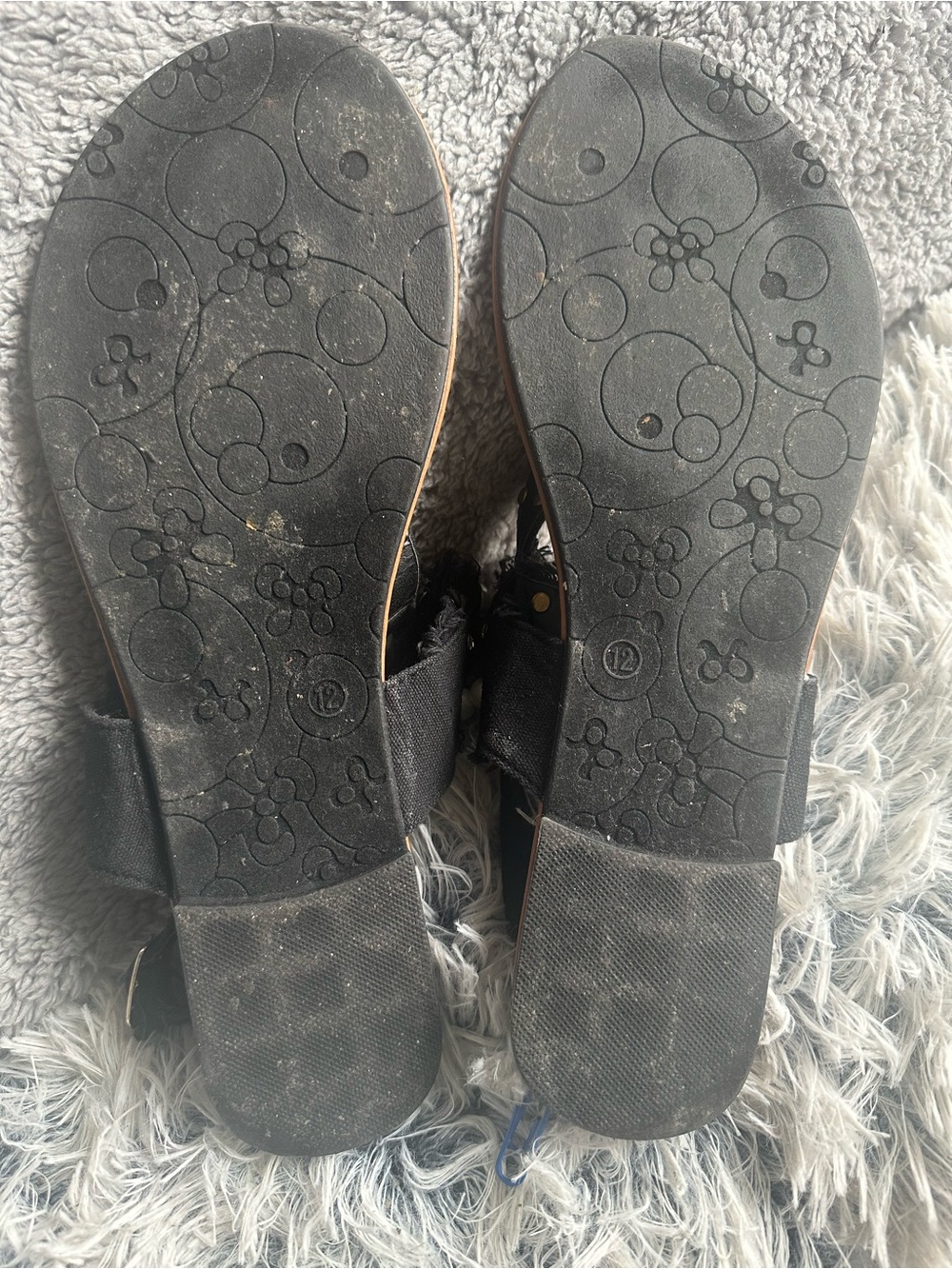 Ashley Blue Black Faux Pearl & Rhinestone Sandals Size: 12 - Picture 6 of 7